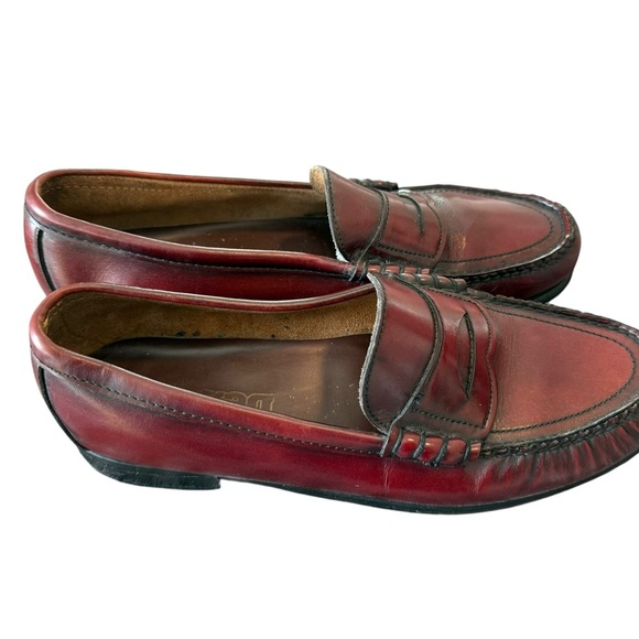 Vintage Dexter Men’s Burgundy Penny Loafers Size 10 1/2 D Leather Made in USA - Picture 6 of 8